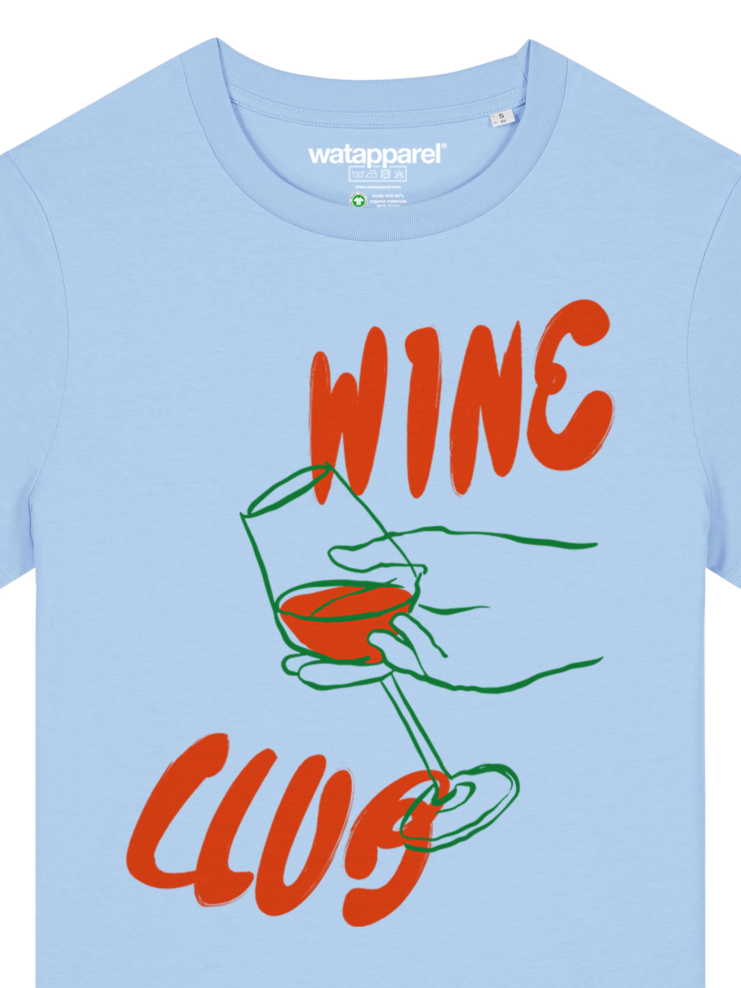 Watapparel T-Shirt 'Wine Club' in Blau