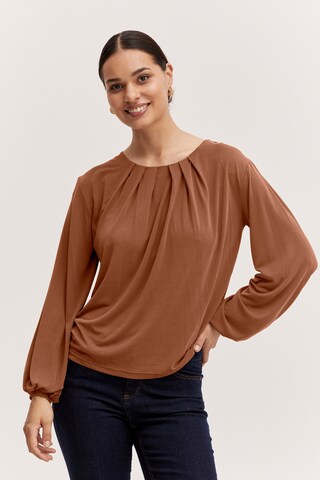 b.young Shirt 'PERL' in Bruin: voorkant