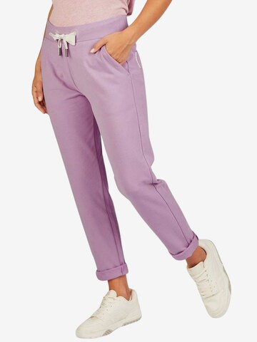 Coupe slim Pantalon 'Brinja' Elbsand en rose : devant