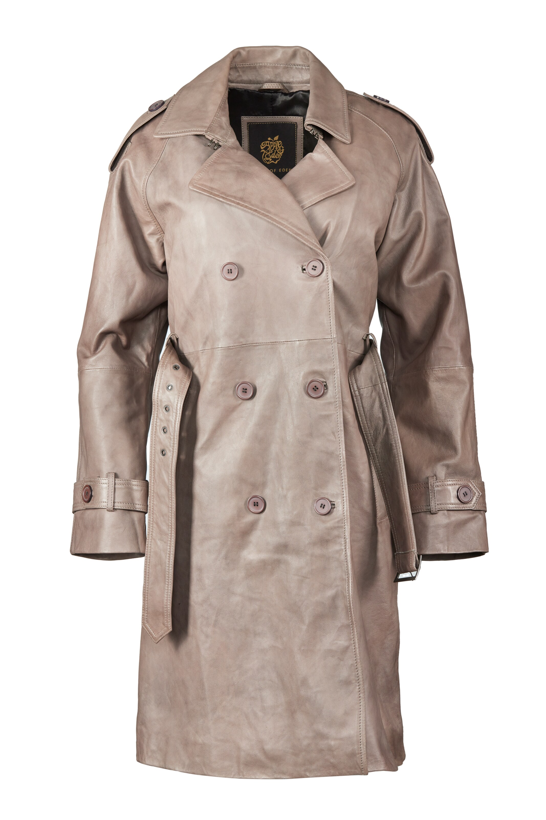 Apple of Eden Ledermantel AOE-145 in Braun: Vorderseite