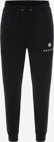 MOROTAI Tapered Sportbroek 'Corporate' in Zwart: voorkant