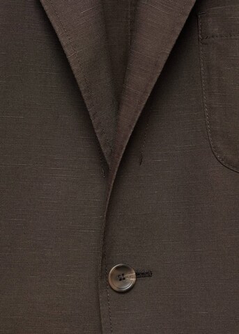 MANGO MAN Slim fit Suit Jacket 'Delave' in Brown