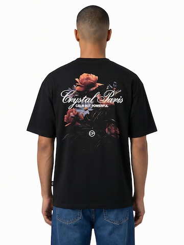 Crystal Paris Shirt 'Flower' in Zwart: voorkant
