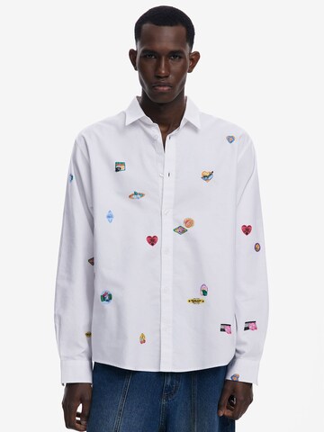 Desigual Regular fit Button Up Shirt in White: front