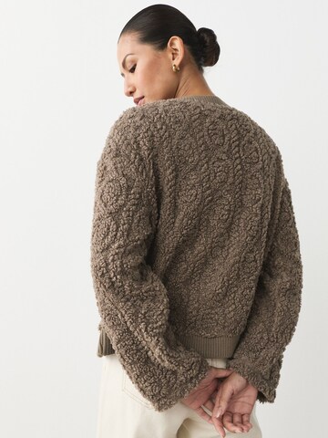 Next Fleecová mikina – hnědá