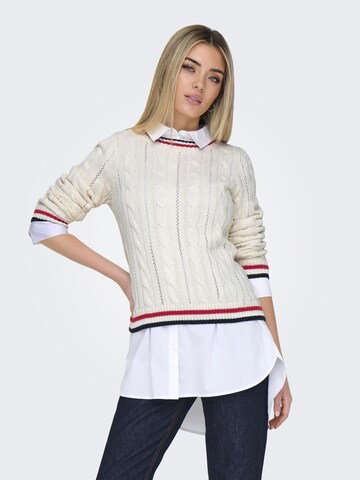 Pullover 'ONLKaya' di ONLY in bianco: frontale