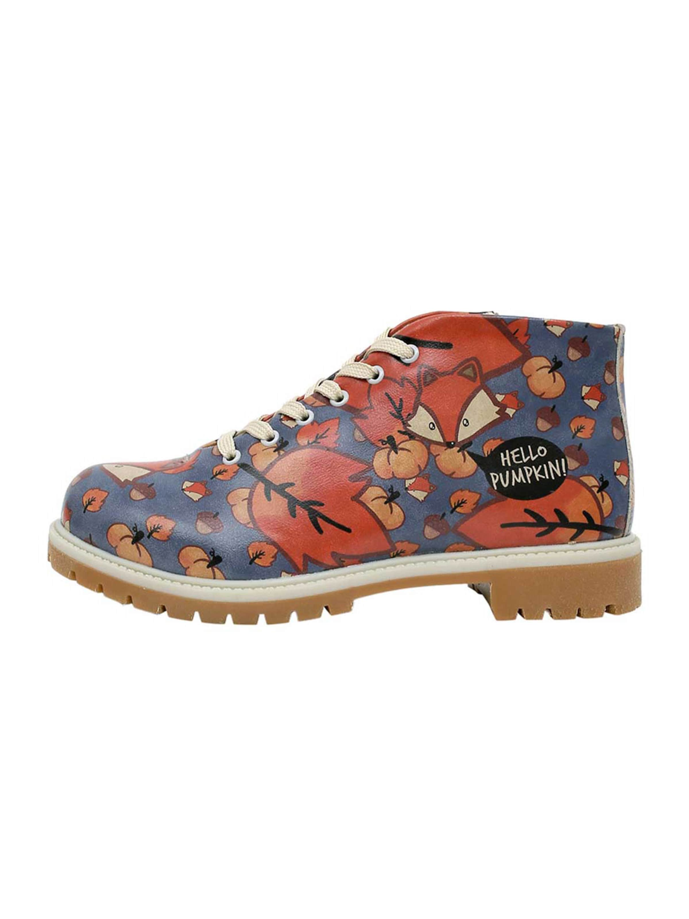 DOGO Lace-Up Boots 'DOGO Shortcut Boots - Hello Pumpkin' in Blue: front