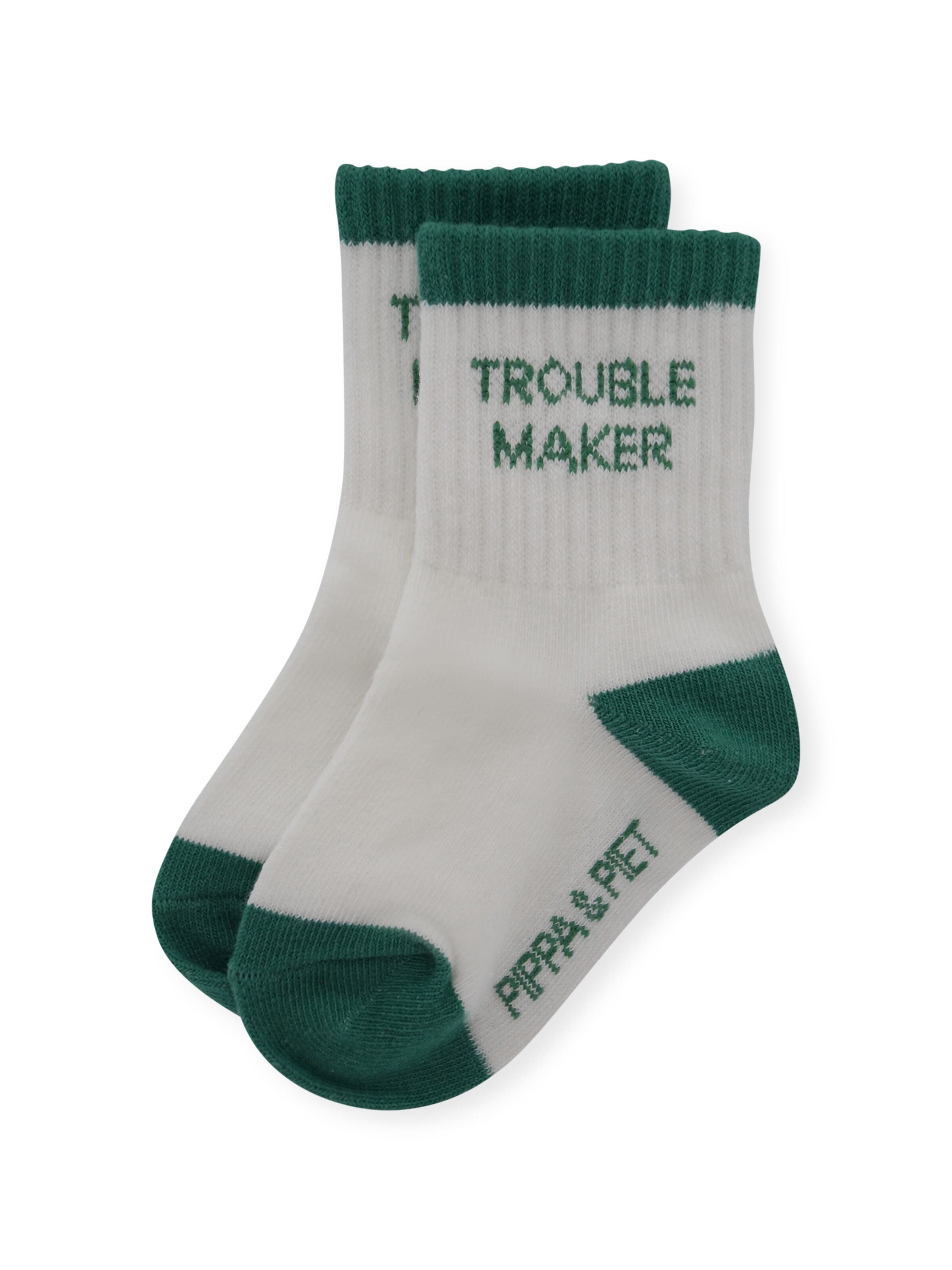 Pippa & Piet Socks 'Trouble Maker' in White: front