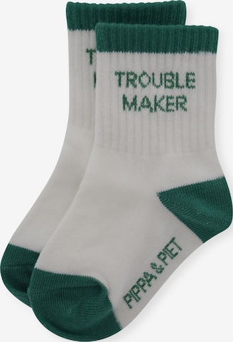 Pippa & Piet Socks 'Trouble Maker' in White: front
