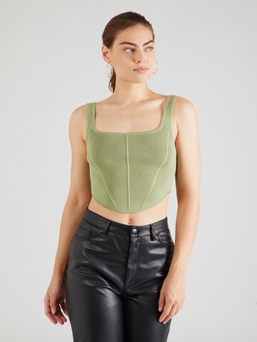 Cotton On - Top de punto en verde: frente