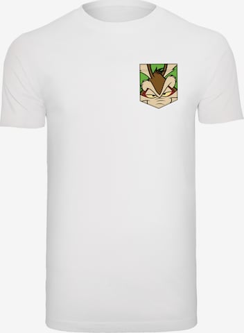 F4NT4STIC Shirt 'Looney Tunes Wile E Coyote Face' in Wit: voorkant