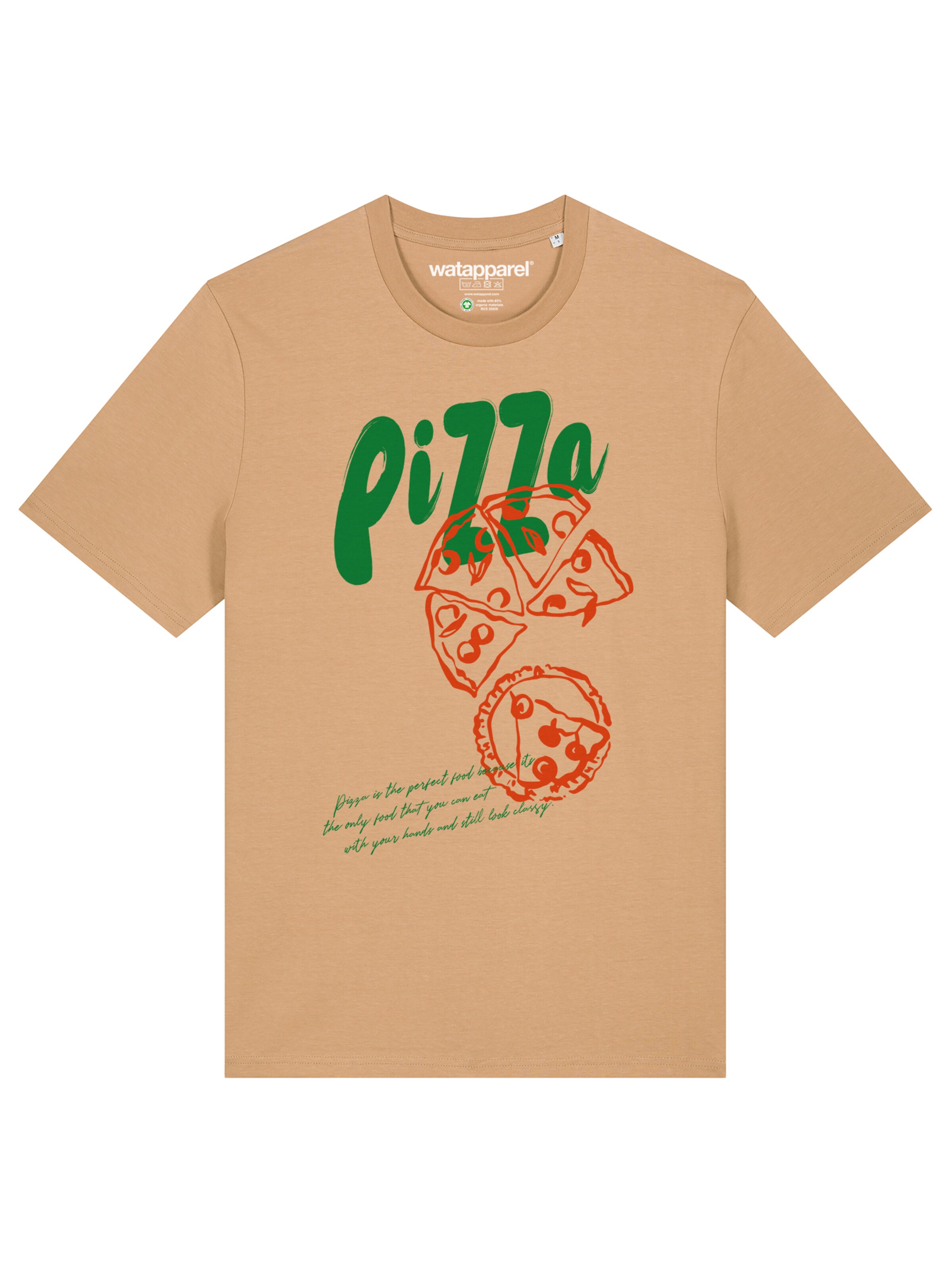 Watapparel Shirt 'Pizza' in Beige: front