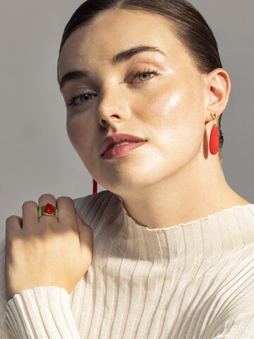 Luxenter Earrings 'Adak' in Red: front