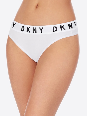 DKNY Intimates Thong in White: front