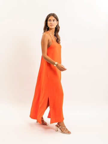 Dona Lisa Zomerjurk 'Robe longue à bretelles IGGY' in Oranje: voorkant