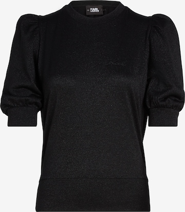 Bluză de molton de la Karl Lagerfeld pe negru: față