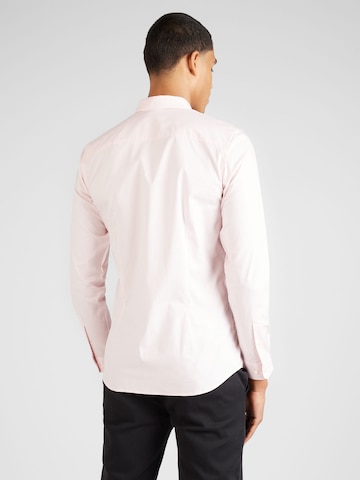 JACK & JONES Slim fit Button Up Shirt 'PARMA' in Pink