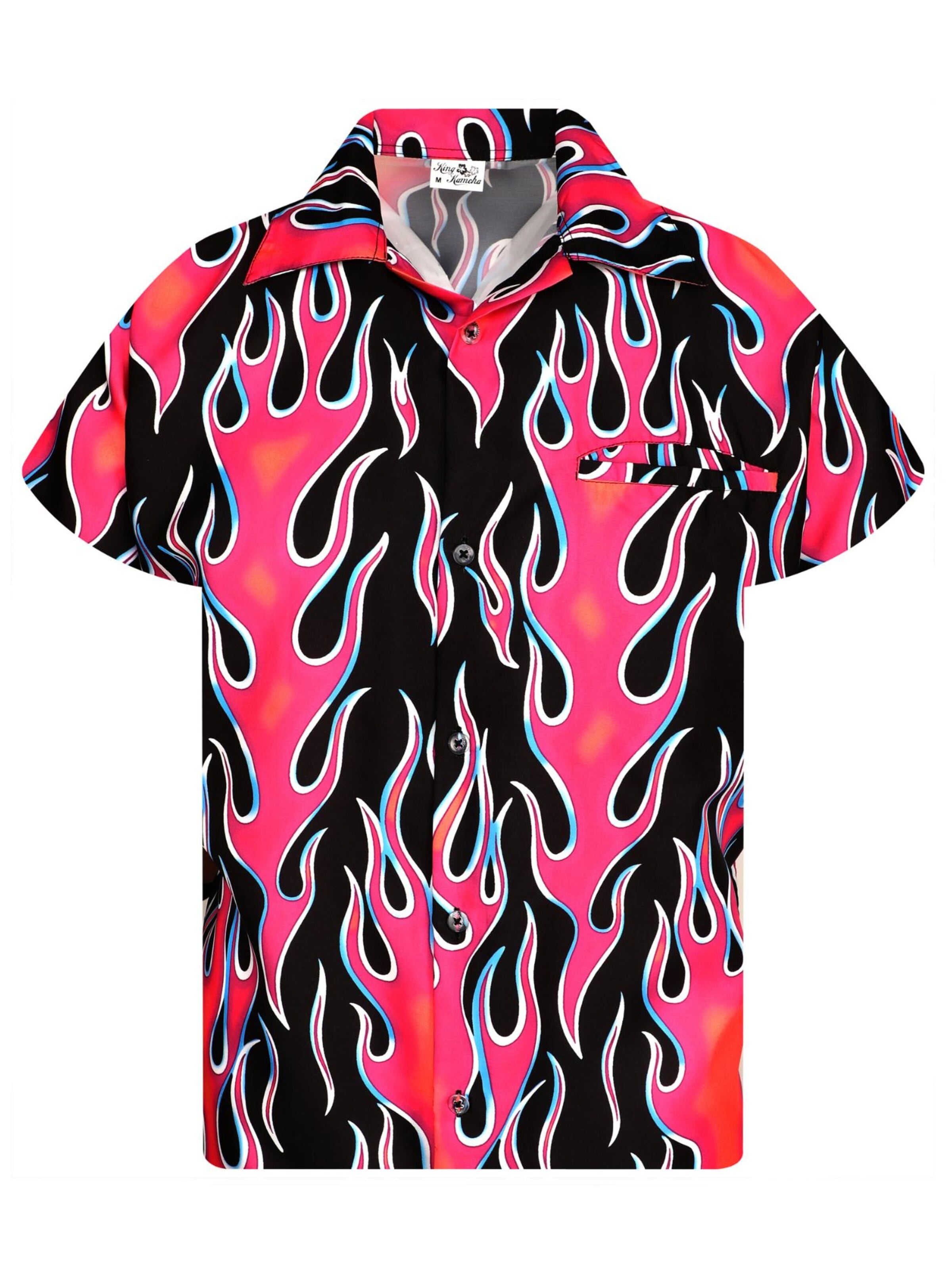 Maglietta 'Flames Wild' di King Kameha in rosa: frontale