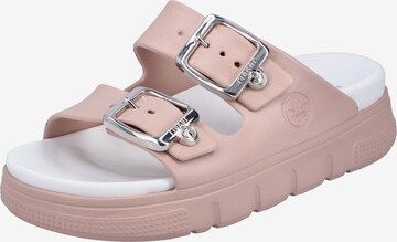 Rieker Mules in Pink: front