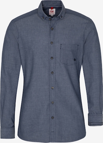 Coupe regular Chemise folklorique 'Trachtenhemd Fischach' SPIETH & WENSKY en bleu : devant