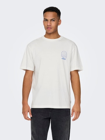 Only & Sons T-shirt 'KASON' i vit: framsida