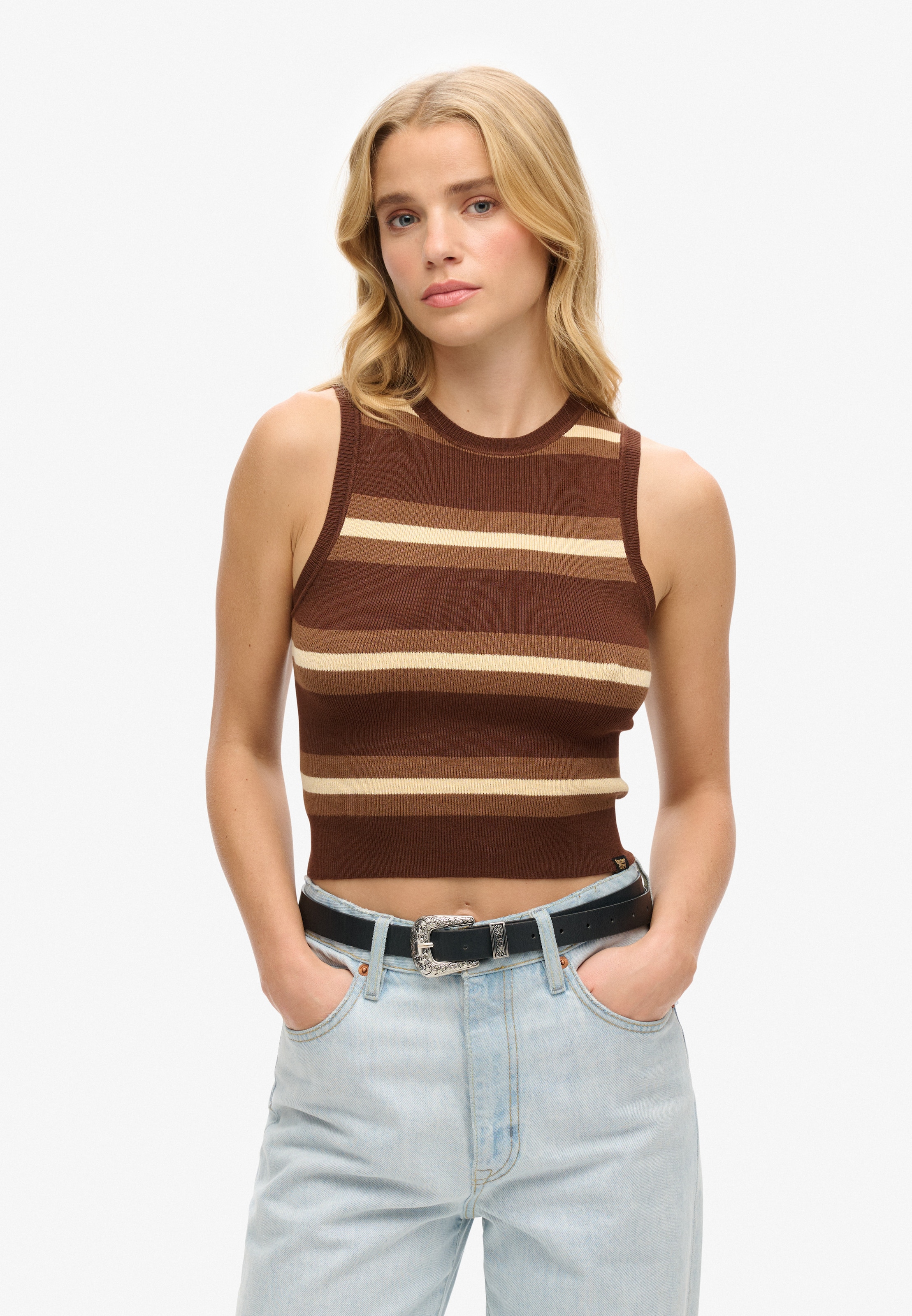 Superdry Broderad topp i brun