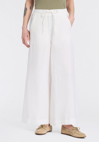 MAC Wide Leg Hose in Weiß: Vorderseite