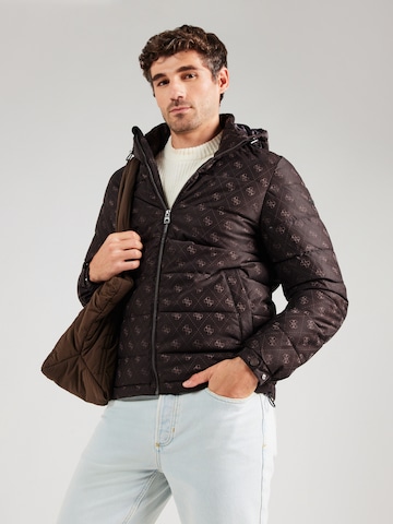 GUESS Демисезонная куртка в Коричневый: спереди