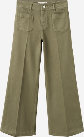 MANGO Wide Leg Farkut 'JESSIE' värissä vihreä: etupuoli