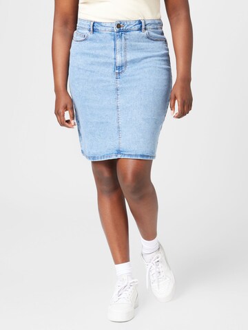 PIECES Curve Skirt 'PEGGY' in Blue: front
