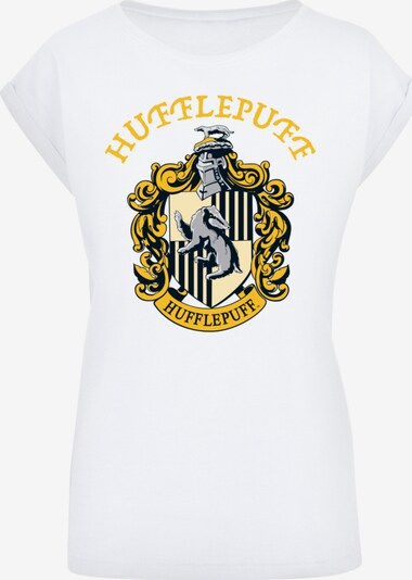 F4NT4STIC T-shirt 'Harry Potter Hufflepuff Crest' en jaune / gris / noir / blanc, Vue avec produit