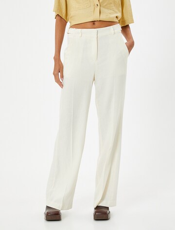 Koton Wide leg Pantalon in Wit: voorkant