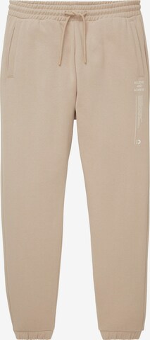 TOM TAILOR DENIM Tapered Broek in Beige: voorkant