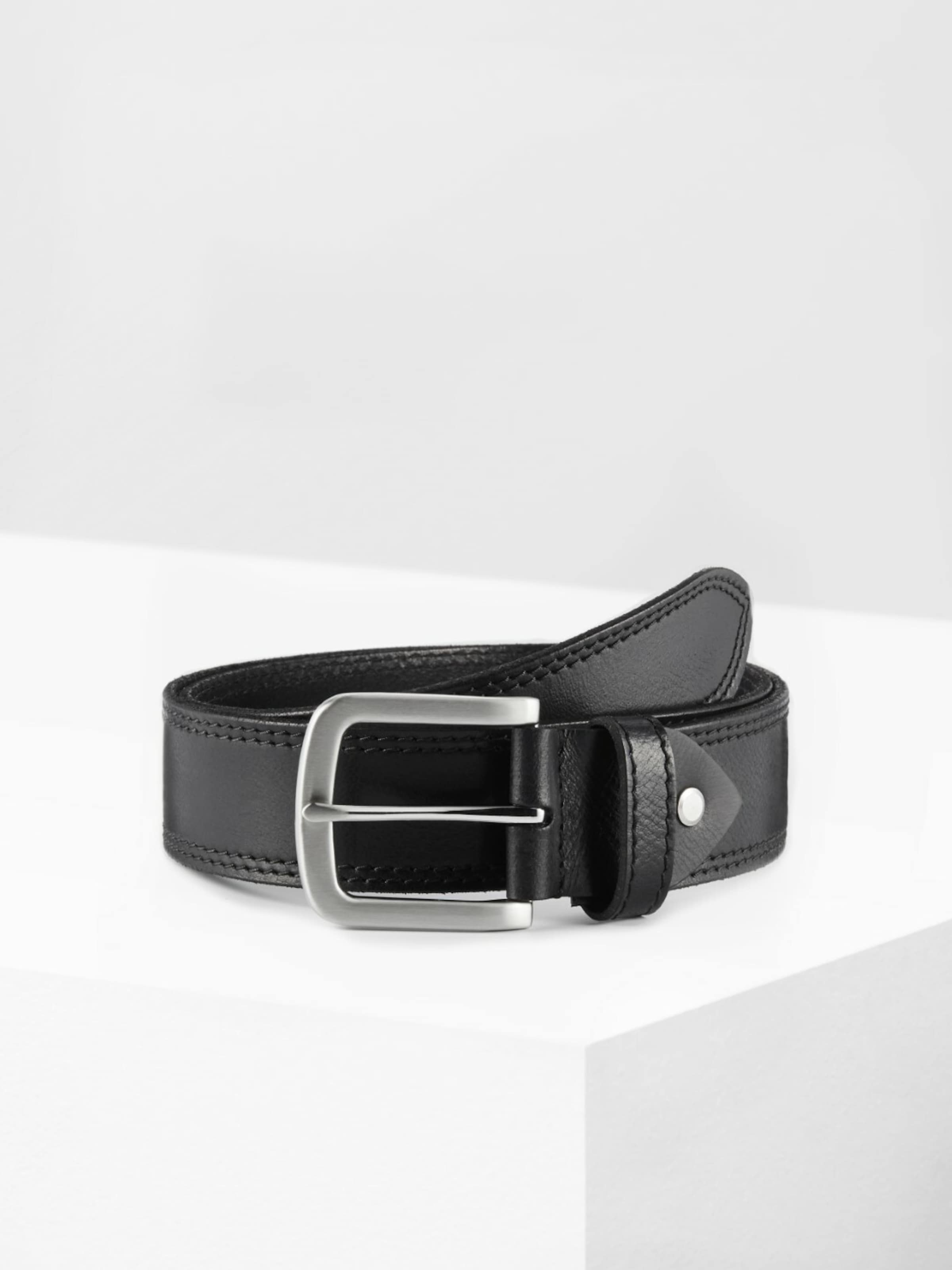 PADDOCKS Ledergürtel in Schwarz: Vorderseite