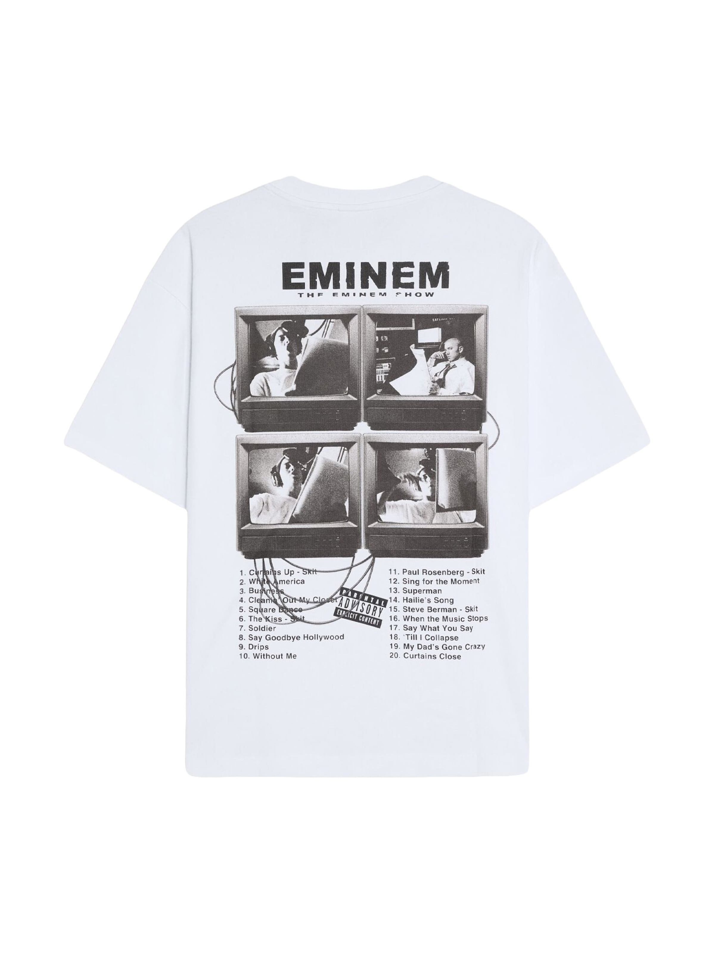 Bershka Shirt 'EMINEM' in White