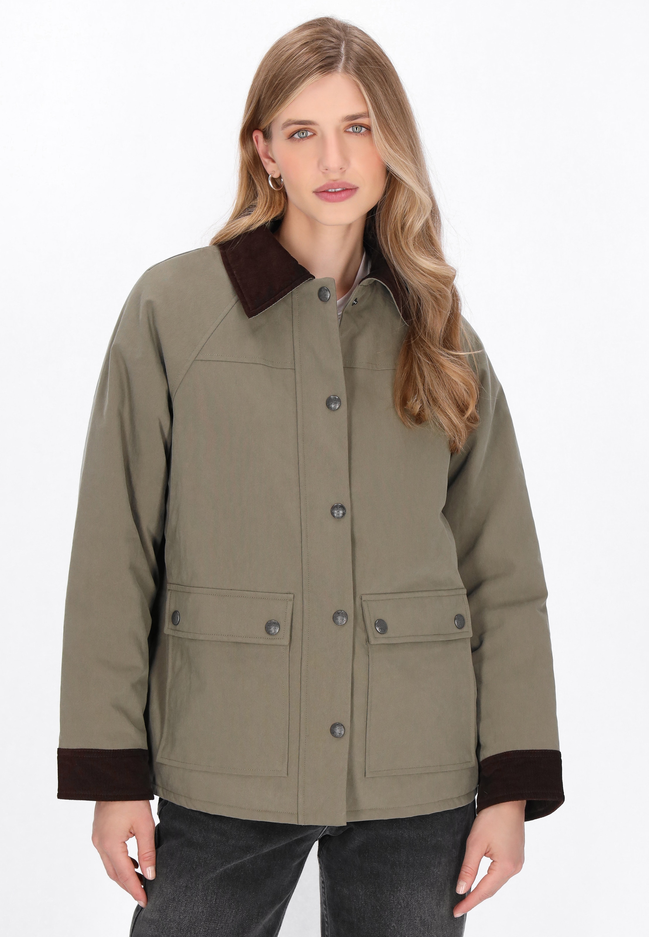 DreiMaster Vintage Prehodna jakna | zelena barva: sprednja stran