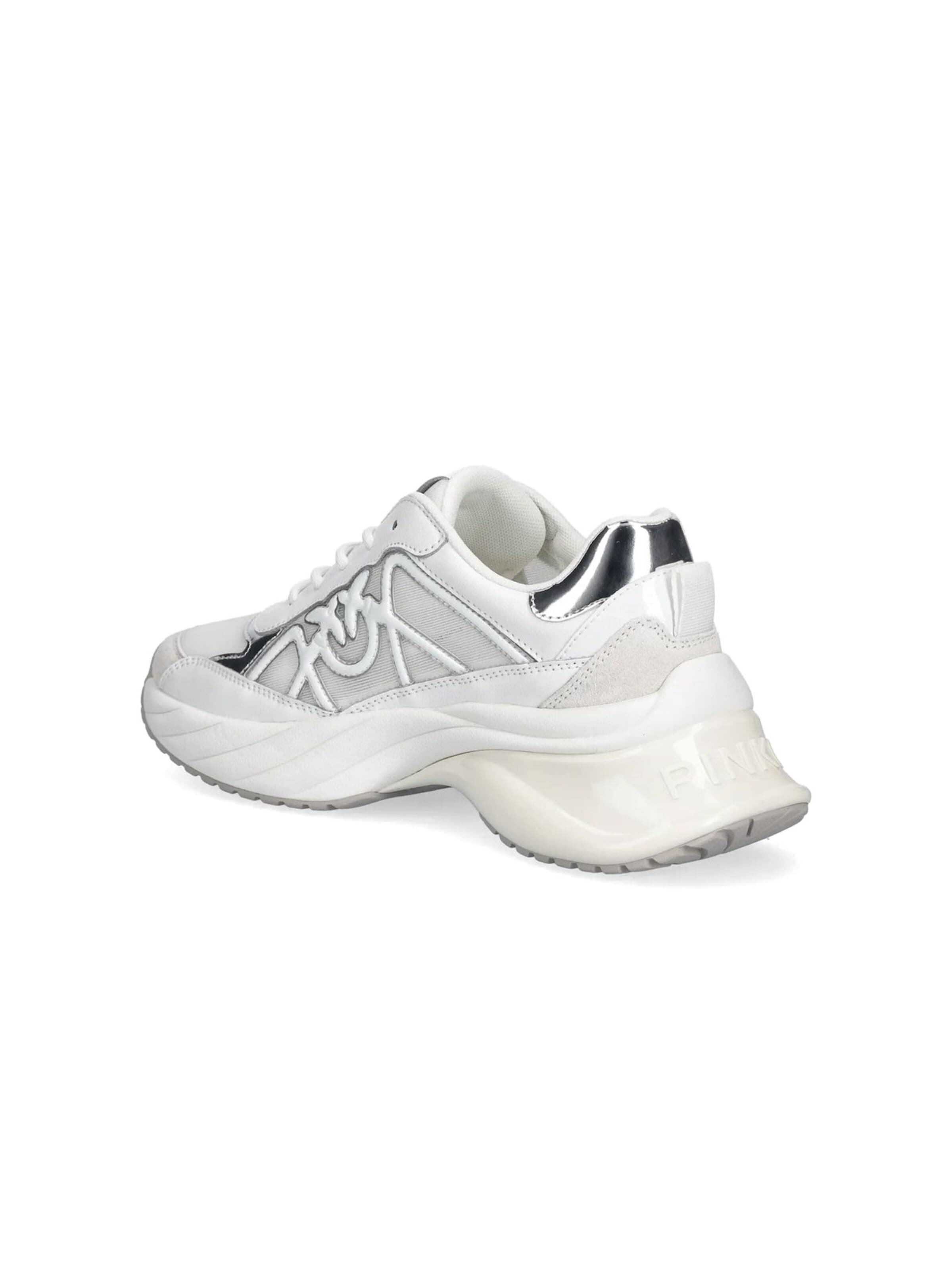 PINKO - Zapatillas deportivas bajas 'Ariel 33 - Sneaker Calf Leather/Net/Cow Suede' en blanco