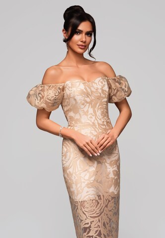 Ombre Cocktailjurk in Beige