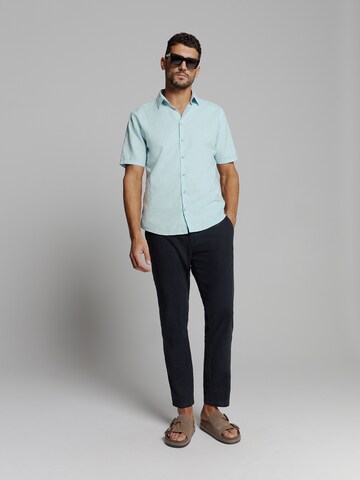 No Excess Regular fit Overhemd in Blauw