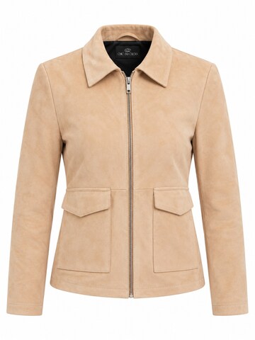 Chic and Clicks - Chaqueta de entretiempo 'Terra Suede' en beige: frente