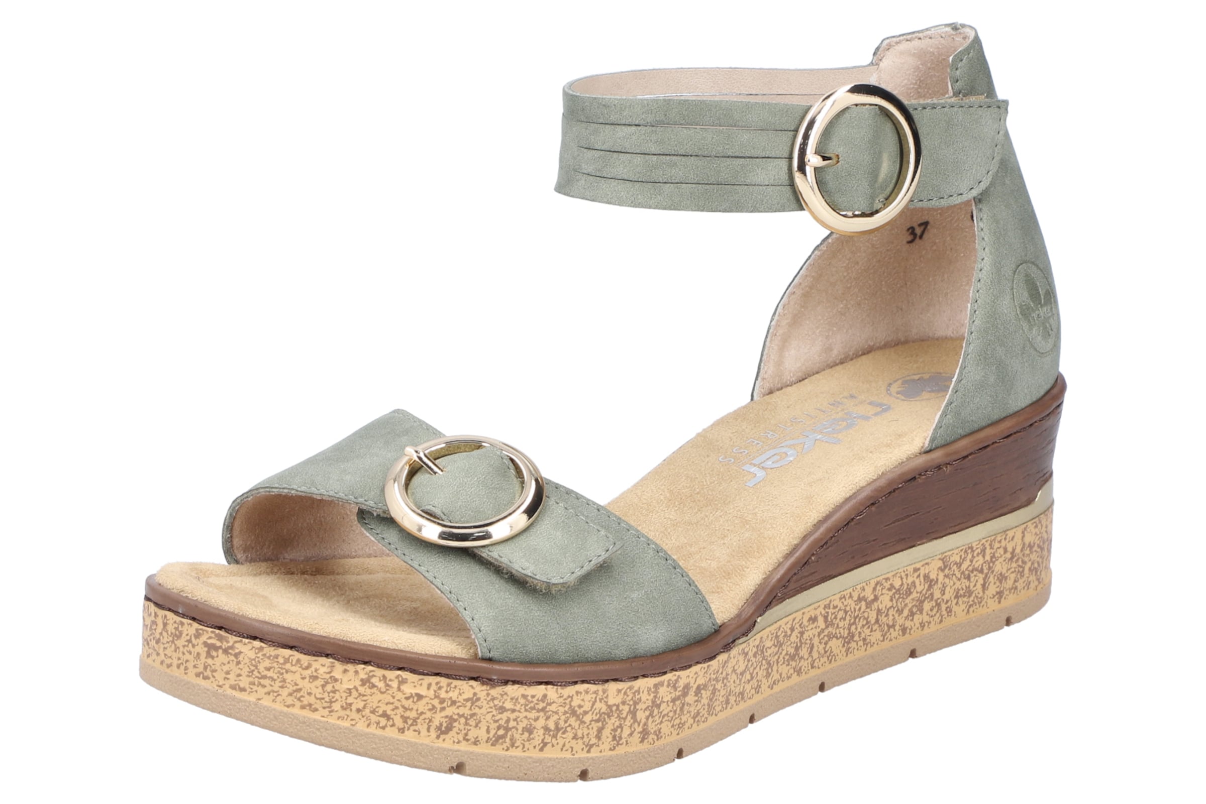 Rieker Sandales en vert pastel, Vue avec produit