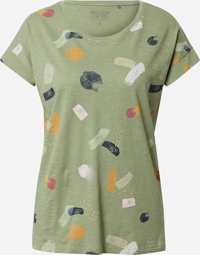 ESPRIT T-shirt en bleu nuit / taupe / kaki / menthe / orange, Vue avec produit