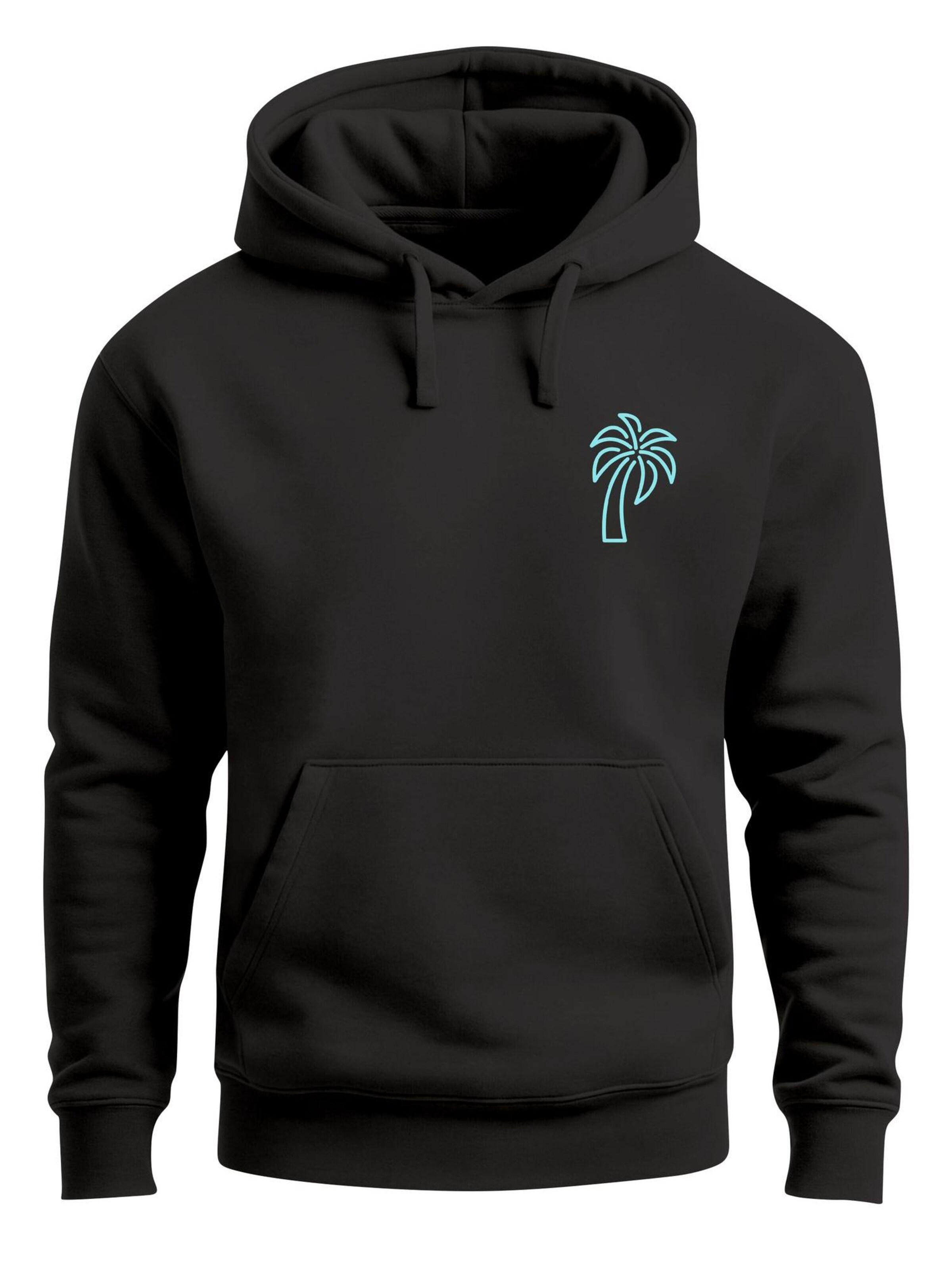 Neverless Sweatshirt 'Palm Lineart Logo' in Black: front