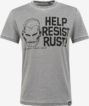 Recovered Shirt 'Marvel Help Resist Rust' in Grey: front