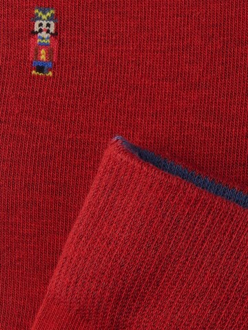 Von Jungfeld Socken 'mit Weihnachtsmotiven' in Rot