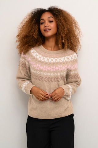 Cream Sweater 'Cherrie' in Beige: front