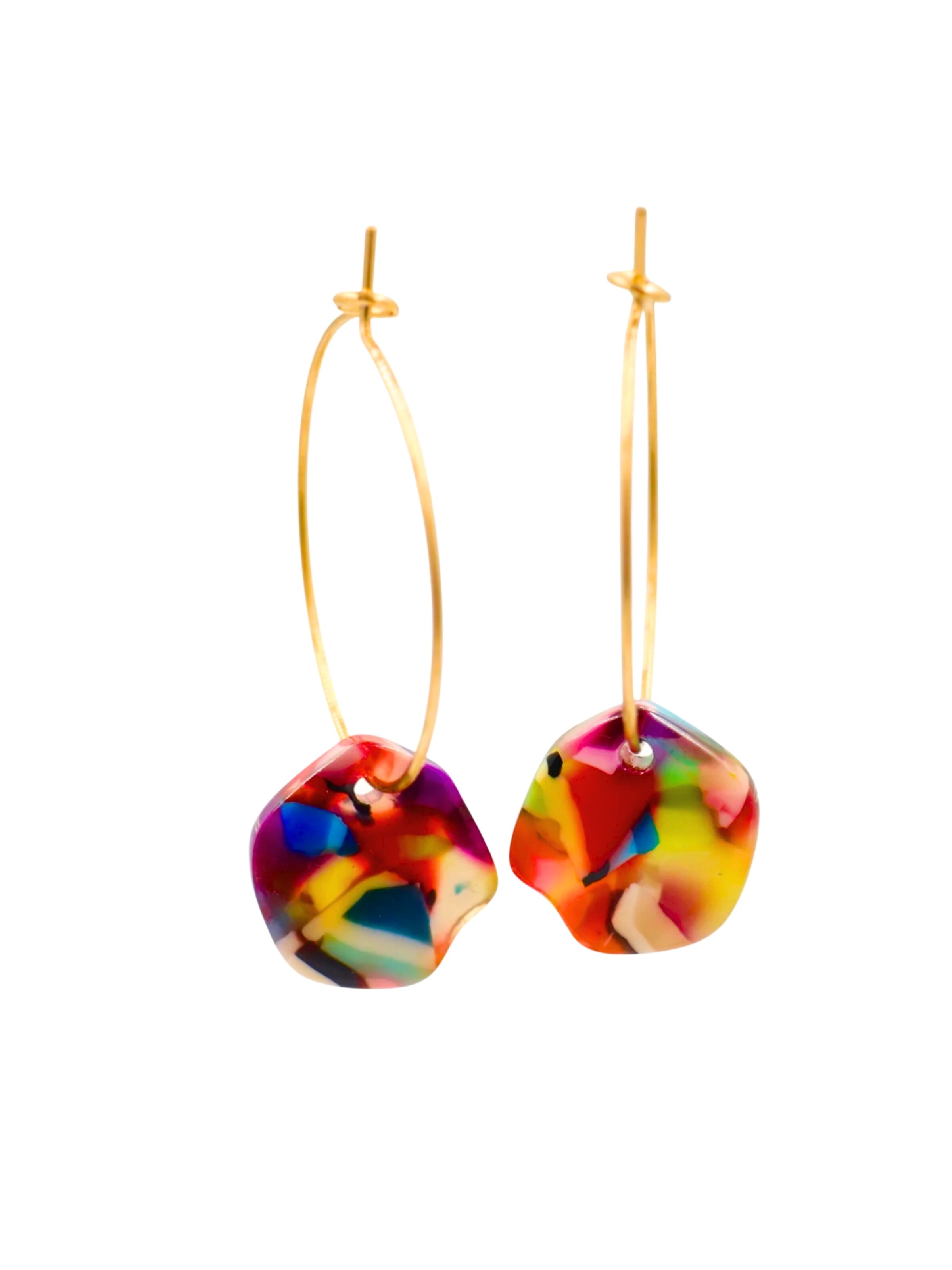 Fräulein Wunder Earrings 'Acetat Creolen Alice' in 2.5 cm x 2.5 cm in bright red, Item view