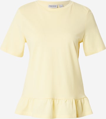 geltona PIECES Marškinėliai 'PCDISSO': priekis