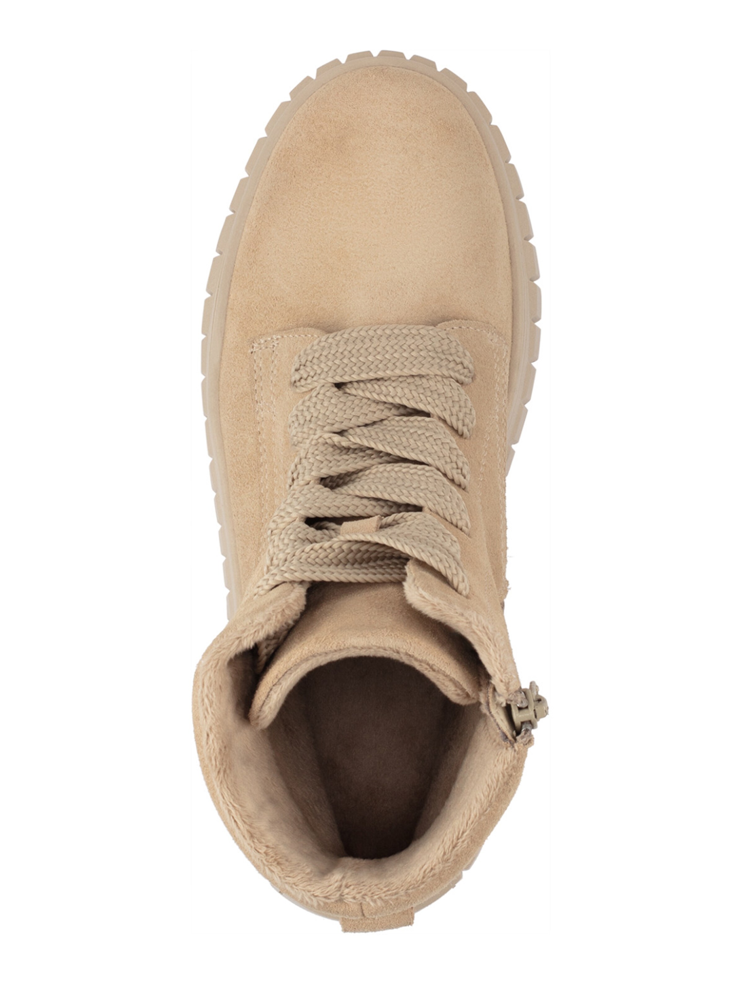 Tamaris Lace-Up Ankle Boots in Beige