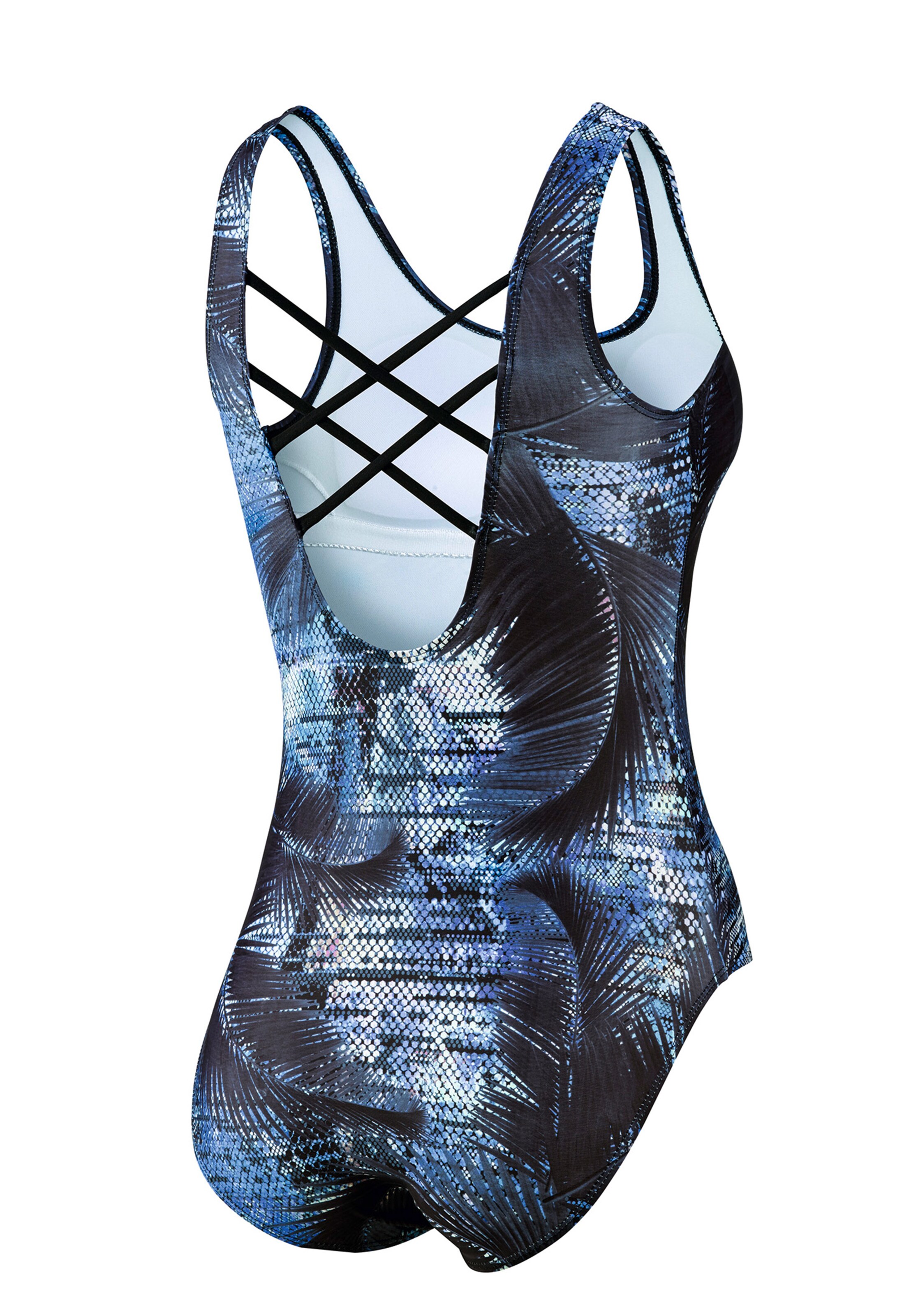 BECO the world of aquasports Bralette Swimsuit 'Tropical Midnight' in Black